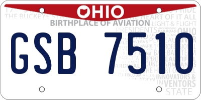 OH license plate GSB7510