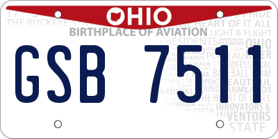 OH license plate GSB7511