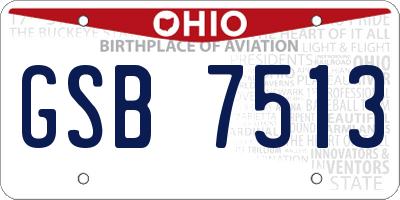 OH license plate GSB7513