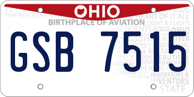 OH license plate GSB7515