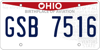 OH license plate GSB7516