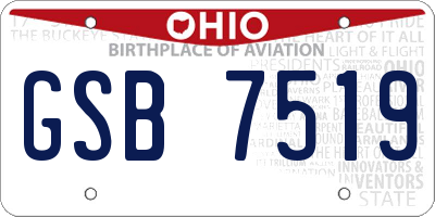 OH license plate GSB7519