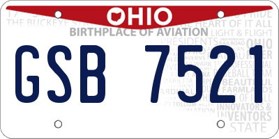 OH license plate GSB7521