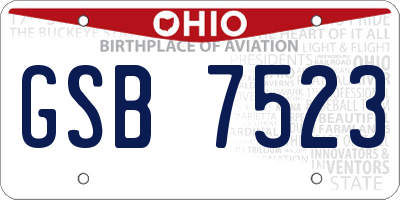 OH license plate GSB7523