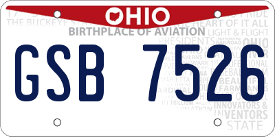 OH license plate GSB7526