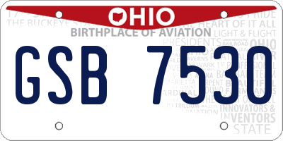 OH license plate GSB7530