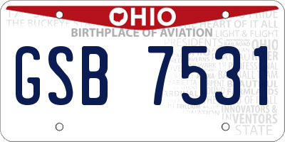 OH license plate GSB7531