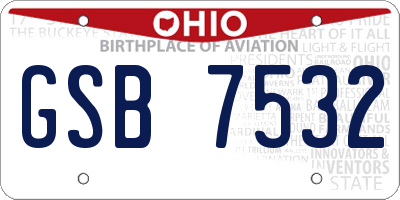 OH license plate GSB7532