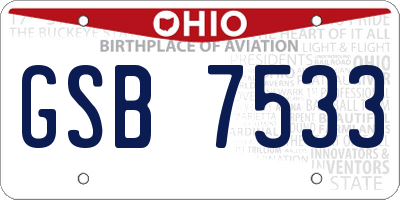 OH license plate GSB7533