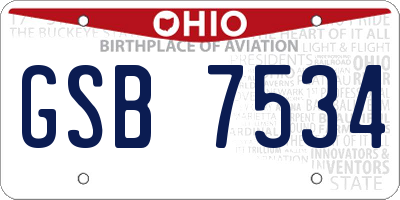 OH license plate GSB7534