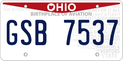 OH license plate GSB7537