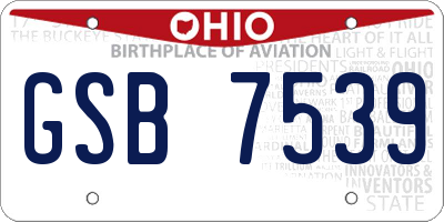 OH license plate GSB7539