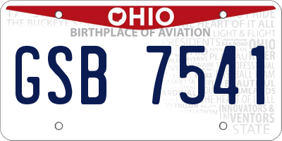 OH license plate GSB7541