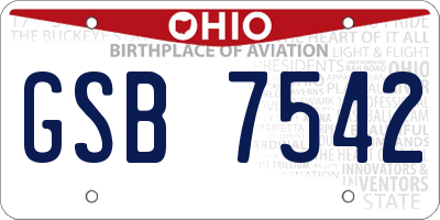 OH license plate GSB7542