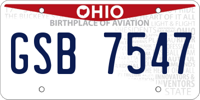 OH license plate GSB7547