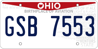 OH license plate GSB7553