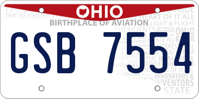 OH license plate GSB7554