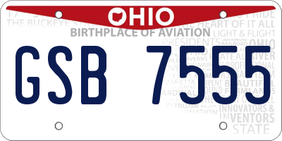 OH license plate GSB7555