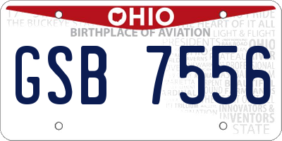 OH license plate GSB7556