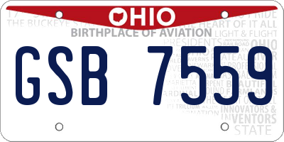 OH license plate GSB7559