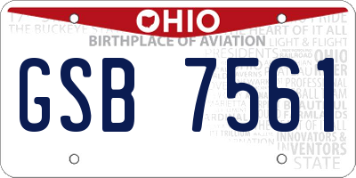 OH license plate GSB7561