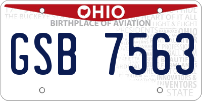 OH license plate GSB7563