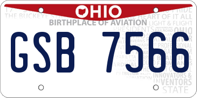 OH license plate GSB7566