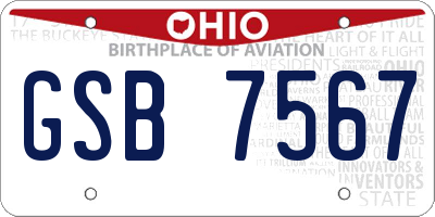 OH license plate GSB7567