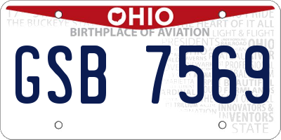 OH license plate GSB7569