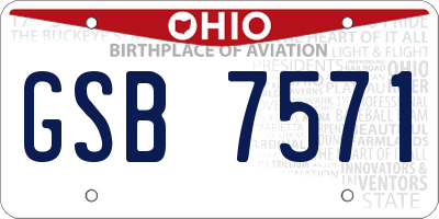 OH license plate GSB7571