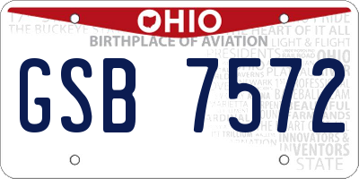 OH license plate GSB7572