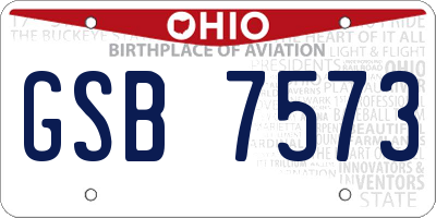 OH license plate GSB7573