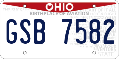 OH license plate GSB7582