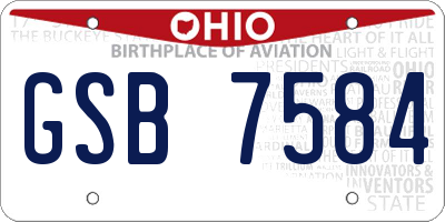 OH license plate GSB7584