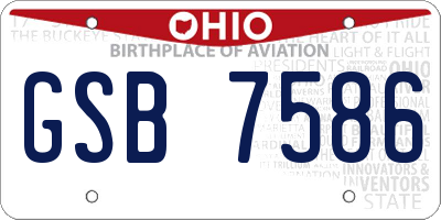 OH license plate GSB7586