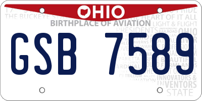 OH license plate GSB7589