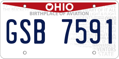 OH license plate GSB7591