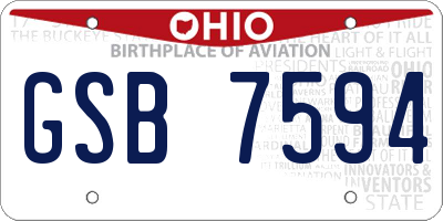 OH license plate GSB7594