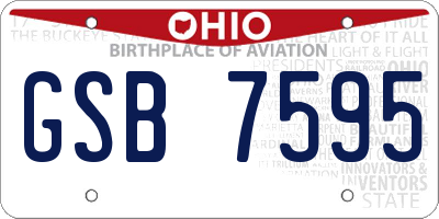 OH license plate GSB7595