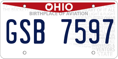 OH license plate GSB7597