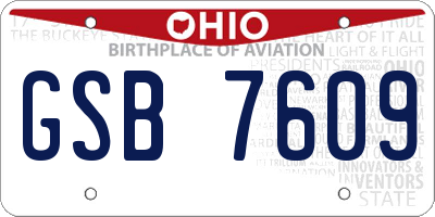 OH license plate GSB7609