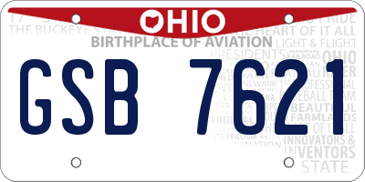 OH license plate GSB7621