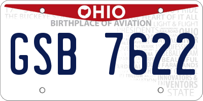 OH license plate GSB7622