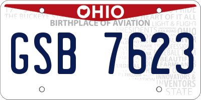 OH license plate GSB7623