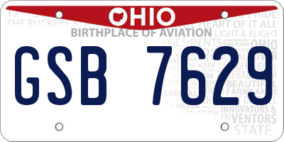 OH license plate GSB7629