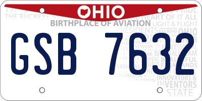 OH license plate GSB7632