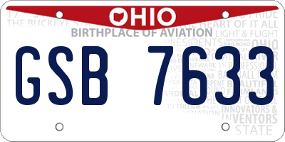 OH license plate GSB7633