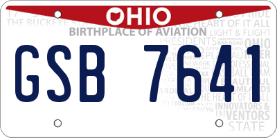 OH license plate GSB7641