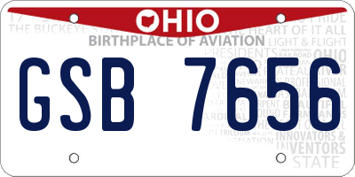 OH license plate GSB7656