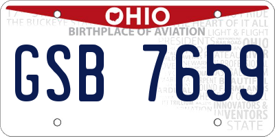 OH license plate GSB7659